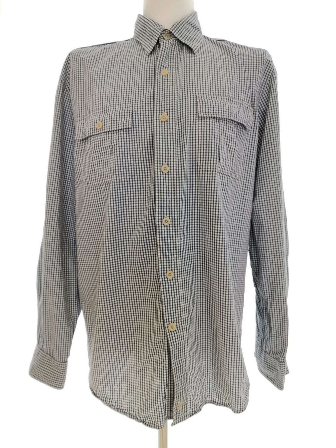 Timberland T. L Azul Hombre Camisa Casual Algodón 100% Manga larga Cuadros - Imagen 1 de 5